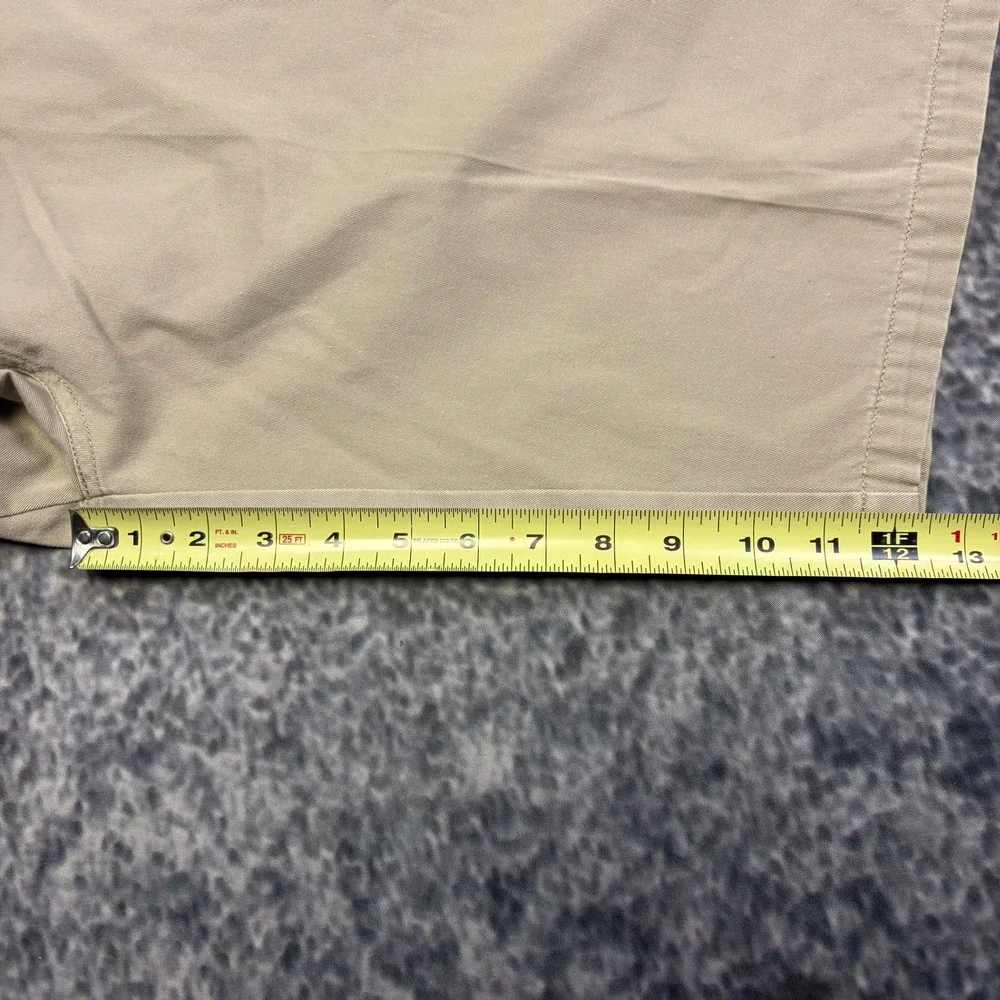 Vintage Y2K Split Shorts Flat Front Chino Mens 36 Tan Baggy Skater BMX Grunge